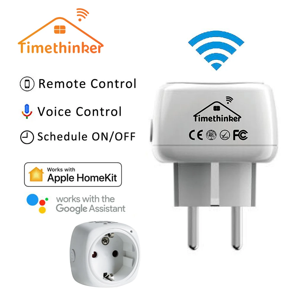 

Timethinker Smart Home WiFi Socket for Apple Homekit US EU Plug for Alexa Google Home Voice Control Timer Module New Version