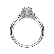 

New 925 Sterling Silver Ring Micro-Inlaid 1 Carat Simulation Moissanite Ring Woman Charm Jewelry Engagement Gift
