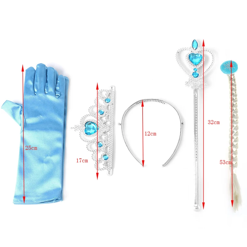 

Frozen Elsa Anna Tiara Princess Crown Wig Wand Gloves Christmas Cosplay Elsa Set Y4QA