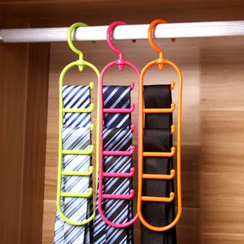 

Multifunctional Hook Organizer Holder Rack Storage Hanger Wardrobe Belt Tie Scarf Storage Rack Color Random 1PC