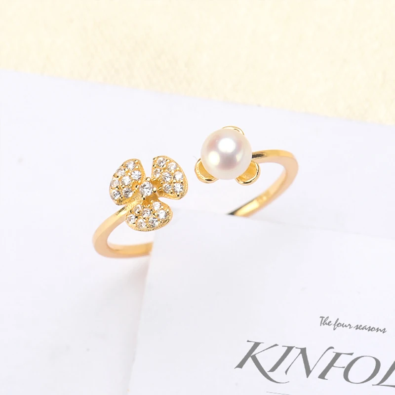 

YIKALAISI 925 sterling silver jewelry Pearl ring jewelry for women Fashion 100% natural 6-7mm Freshwater pearl wholesale