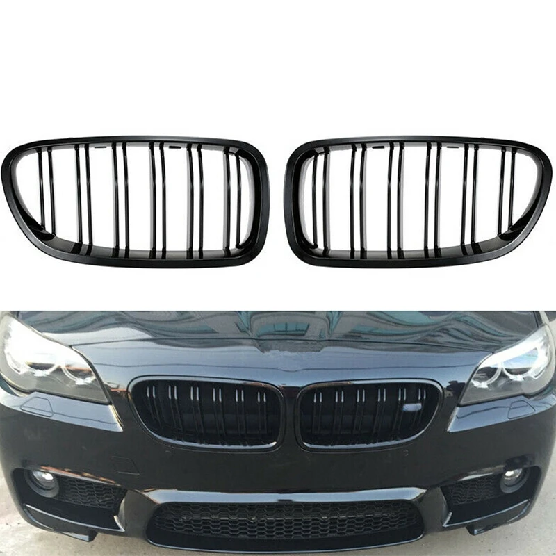 

Grill Grille Gloss Black Kidney Sport for BMW F10 F18 F02 F11 M5 10-15 Dual Slat
