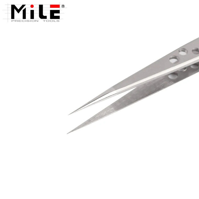 MILE Electronics Industrial Tweezers Anti-static Curved Straight Tip Precision Stainless Forceps Phone Repair Hand Tools Sets