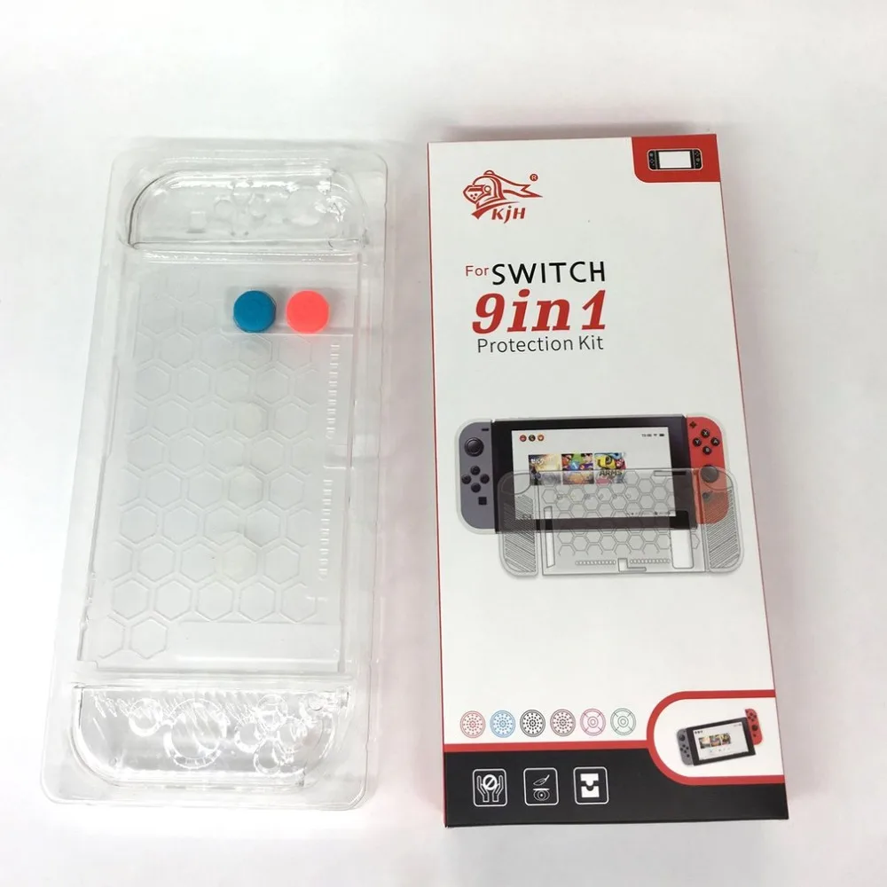 9 в 1 кристалл чехол жесткий контроллер защитный чехол Комплект для nintendo Переключатель консоли контроллер силиконовый захват большого