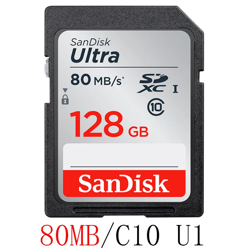 SanDisk Extreme Pro/Ultra SD карта 128 Гб 64 Гб 256 Гб 16 Гб карта памяти U3/U1 32 ГБ флэш-карта SD память SDXC SDHC carte sd - Емкость: 80MB 128GB