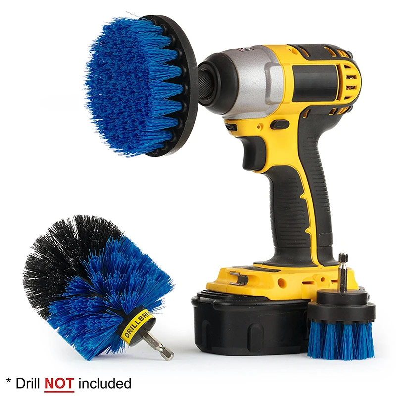 

3pcs Tile Grout Power Scrubber Cleaning Brush Attachment Tub Cleaner Combo Tool blue