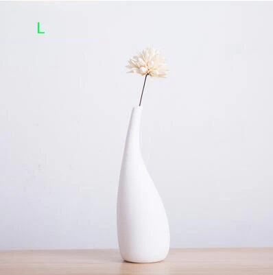 Nordic White Ceramic Vase Ornaments Flower Arrangement Dried Flower Home Livingroom Office Table Furnishings Decoration Crafts - Цвет: style14-L