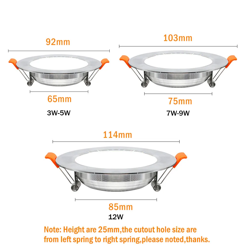 Silver White Led Downlight 12W 9W 7W spot led lights Warm White Natural Ceiling Lamp Home Indoor recessed led down led downlight recessed ceiling spotlight