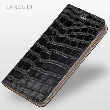 

LANGSIDI Genuine Leather Flip cover Protective phone case For Xiaomi Mi 9t 9 se 6 8 8 SE A1 A2 Lite A3 Mix 2 fashion luxury