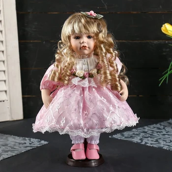 

Doll collection ceramics "Valechka in a pink dress with lace" 30 cm 4520513