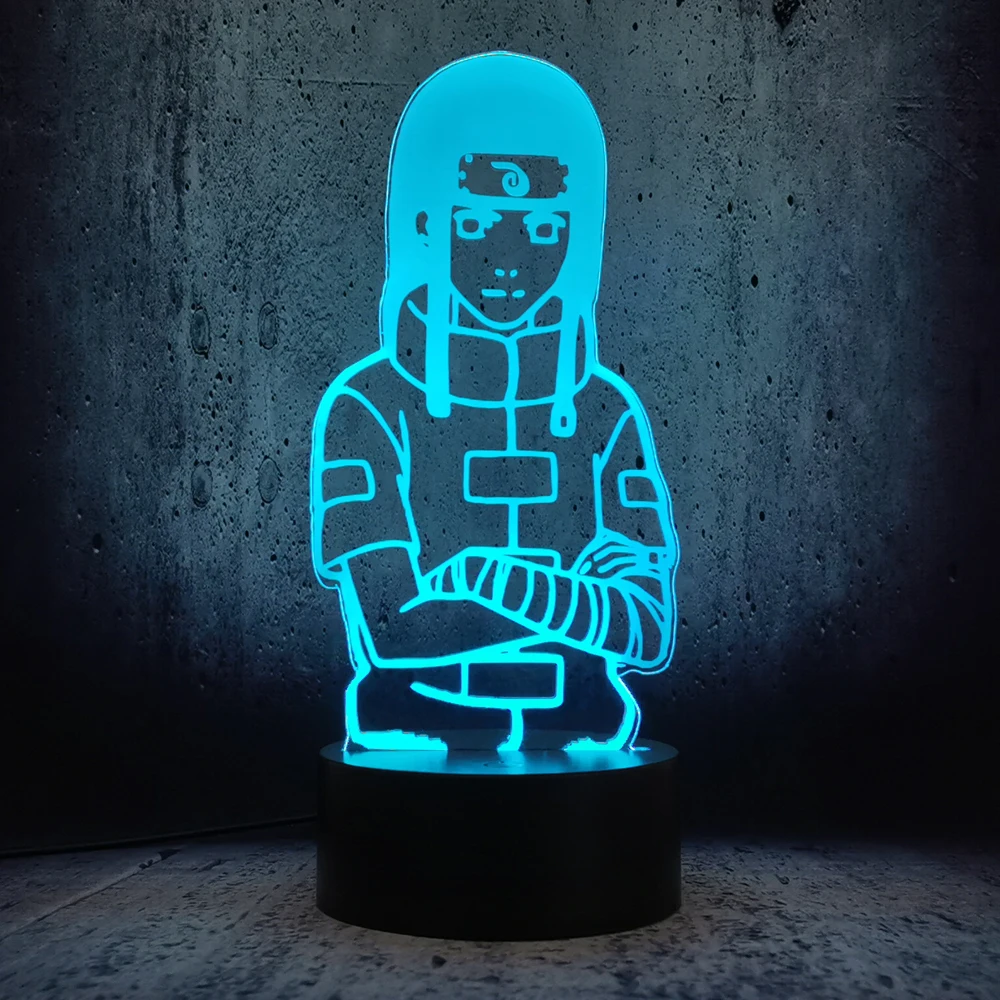 3D Ночник светильник Uzumaki Наруто Hyuga модель USB Touch ABS основа для настольной лампы