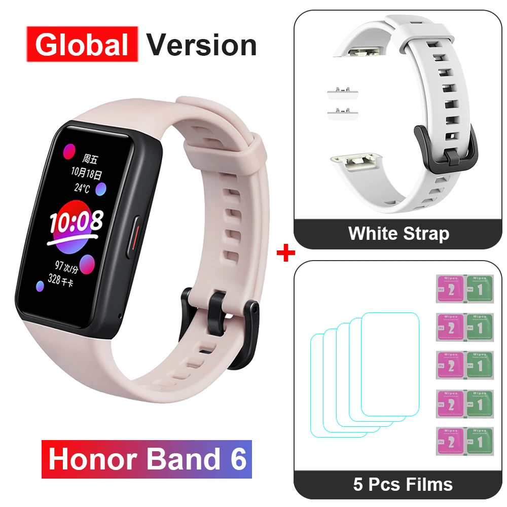 Original Honor Band 6 Global Version Smart Band Bracelet Watch Waterproof Heart Rate Monitor Blood Oxygen AMOLED Touch Screen 