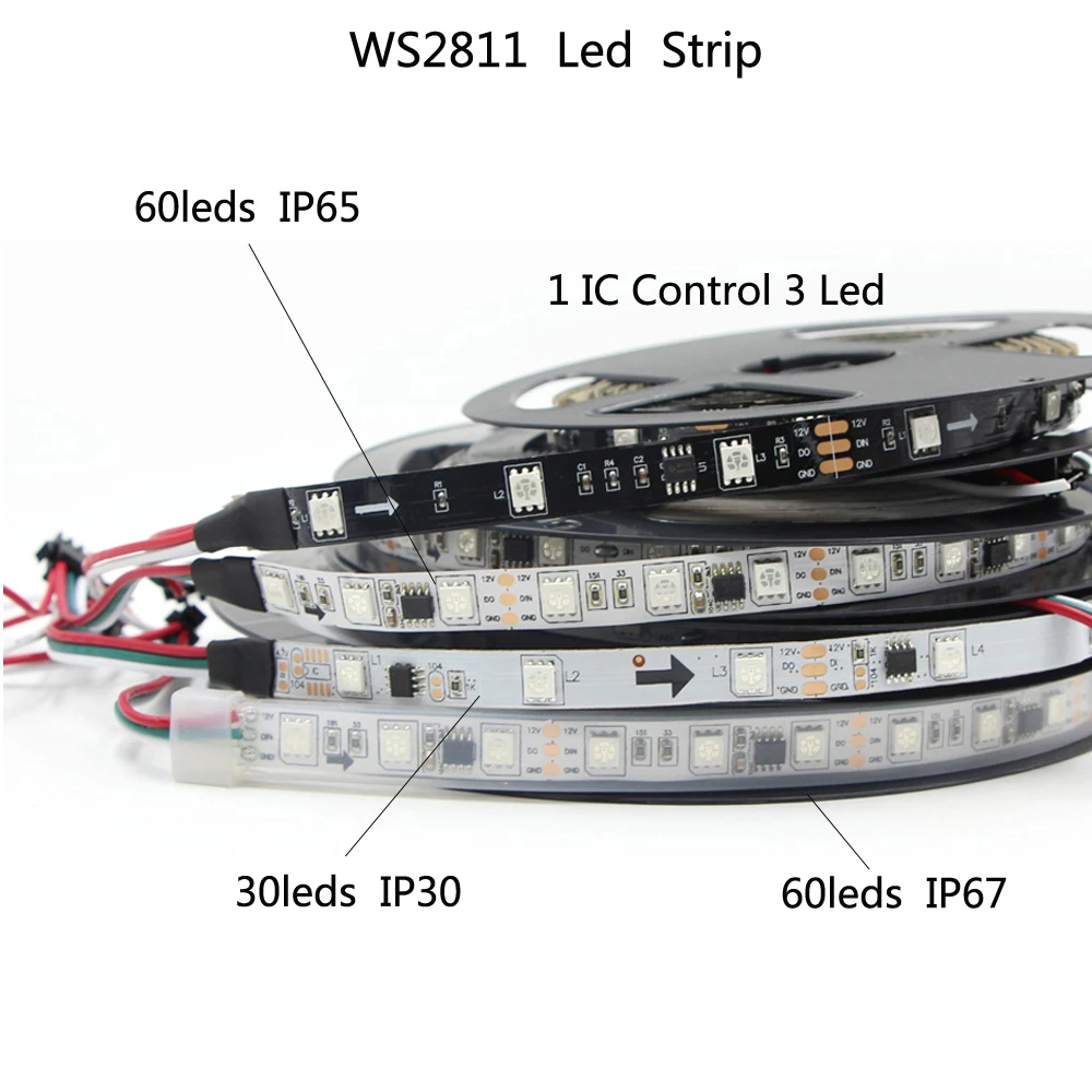 Светодиодсветильник лента s WS2811 WS2815 RGB индивидуальное управление