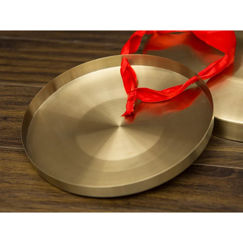 Hand Gong with Wooden Stick Traditional Chinese Folk Musical Instrument Toy for Kids Brass Copper Chapel Opera Percussion chinese gong instrument