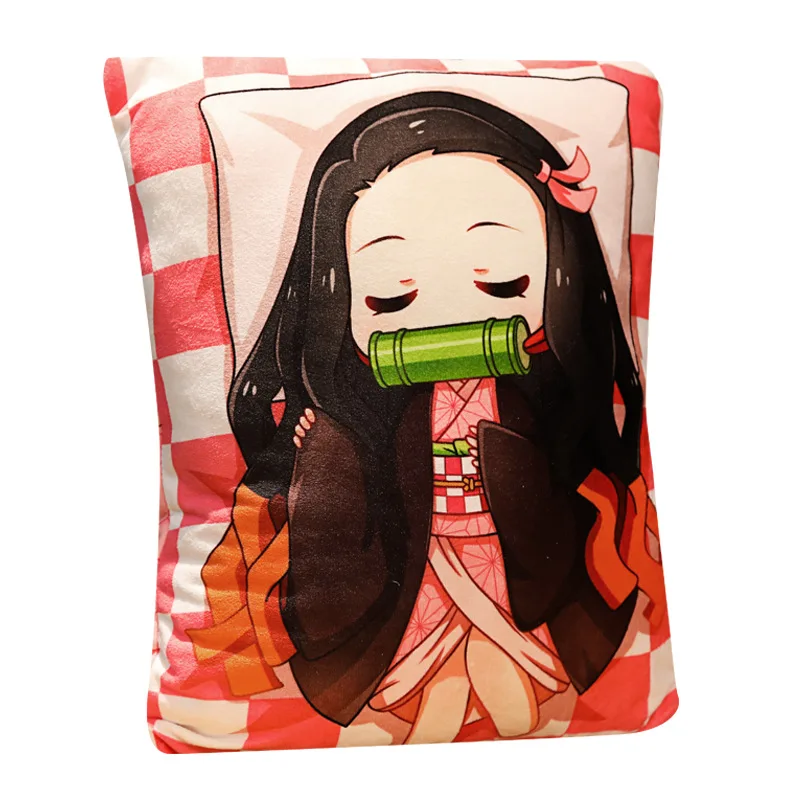 A － Makomo 13cm Demon Slayer Anime Pillow Anime Plush Stuffed Cojín Juguete Manga Linda Almohadas Decorativas Muñeca Regalos Niños 