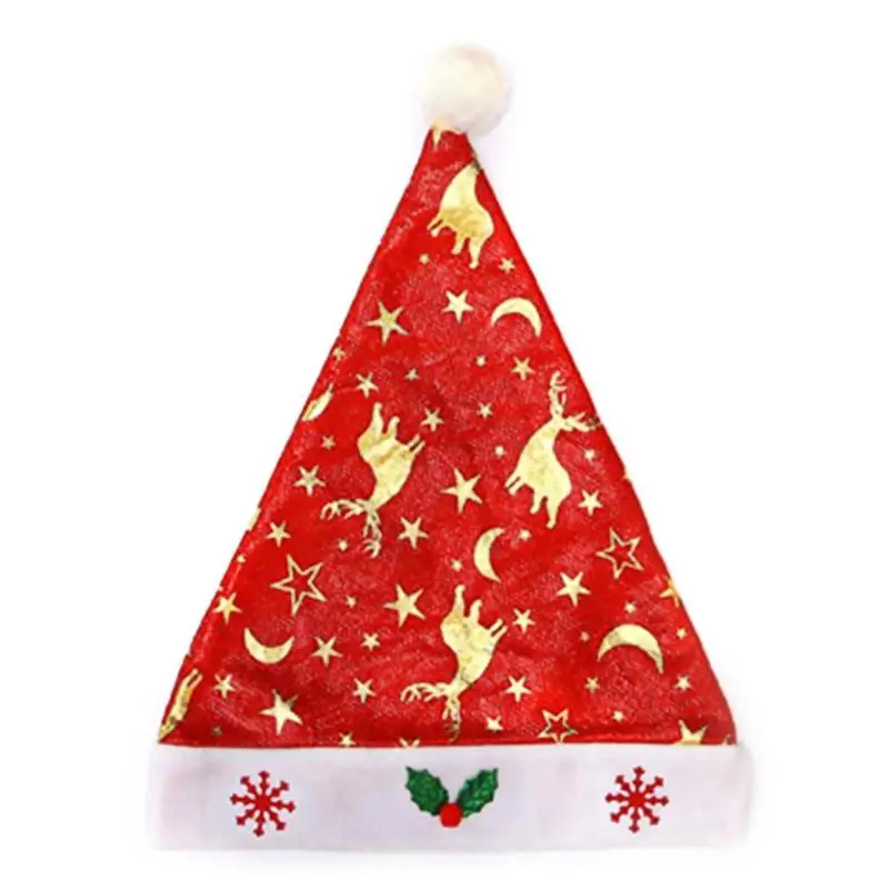 Christmas hat-D 1 шт. рождественские шапки с рисунком для детей и взрослых, Рождественская шляпа из нетканого материала, Рождественская шляпа, украшение для рождественской вечеринки - Цвет: Christmas hat-D