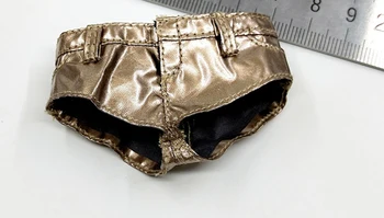

1/6 Scale FG065 Women's Sexy Leather Golden Shorts Underwear for 12'' Female Bodies Accessories