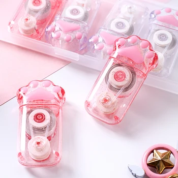 

cartoon cute pink cat claw correction tape boxed modified cat corrected with correction tape