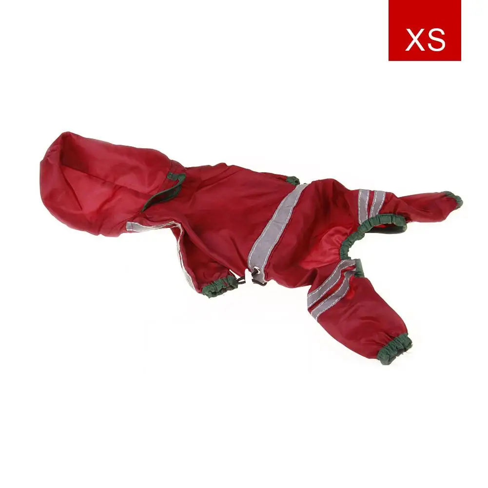 Red XS PVC дождевик для собак, светоотражающий дождевик, водонепроницаемая одежда для домашних животных, безопасная дождевик для домашних животных, маленьких и средних собак, щенков, одежда для собаки 4 - Цвет: Red XS