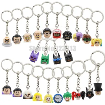 

Vacation Comics Figure Keychain Alfred Jor-El Wonder Twins Zod Canary Joker Quinn Building Blocks Toys POGO Key Ring