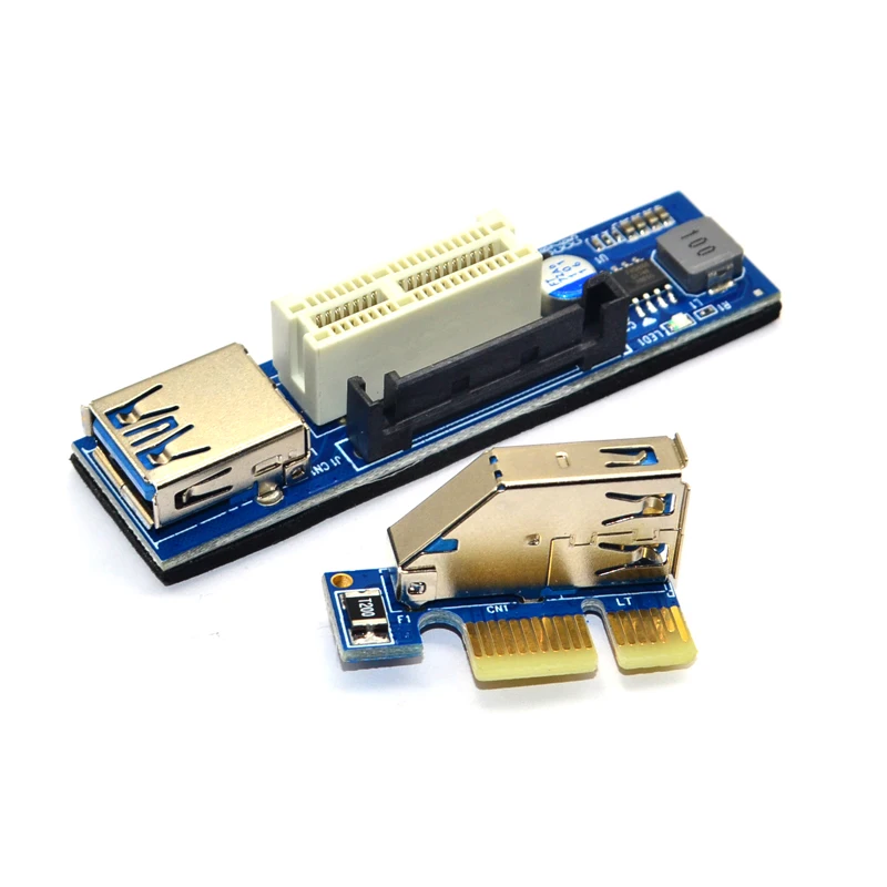 PCI-E X1 удлинитель PCI Express USB 3,0 адаптер Raiser PCIE 1X Riser Card USB 3,0 PCI-E SATA PCI E Riser PCI Express X1 в X1 слот