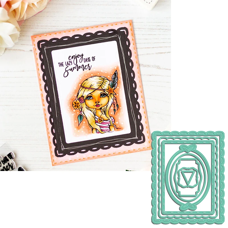 

Lacedwork Rectangle Frame/Pattern Metal Cutting Dies Stencils Rectangle Frame/Pattern dies Scrapbooking 2020