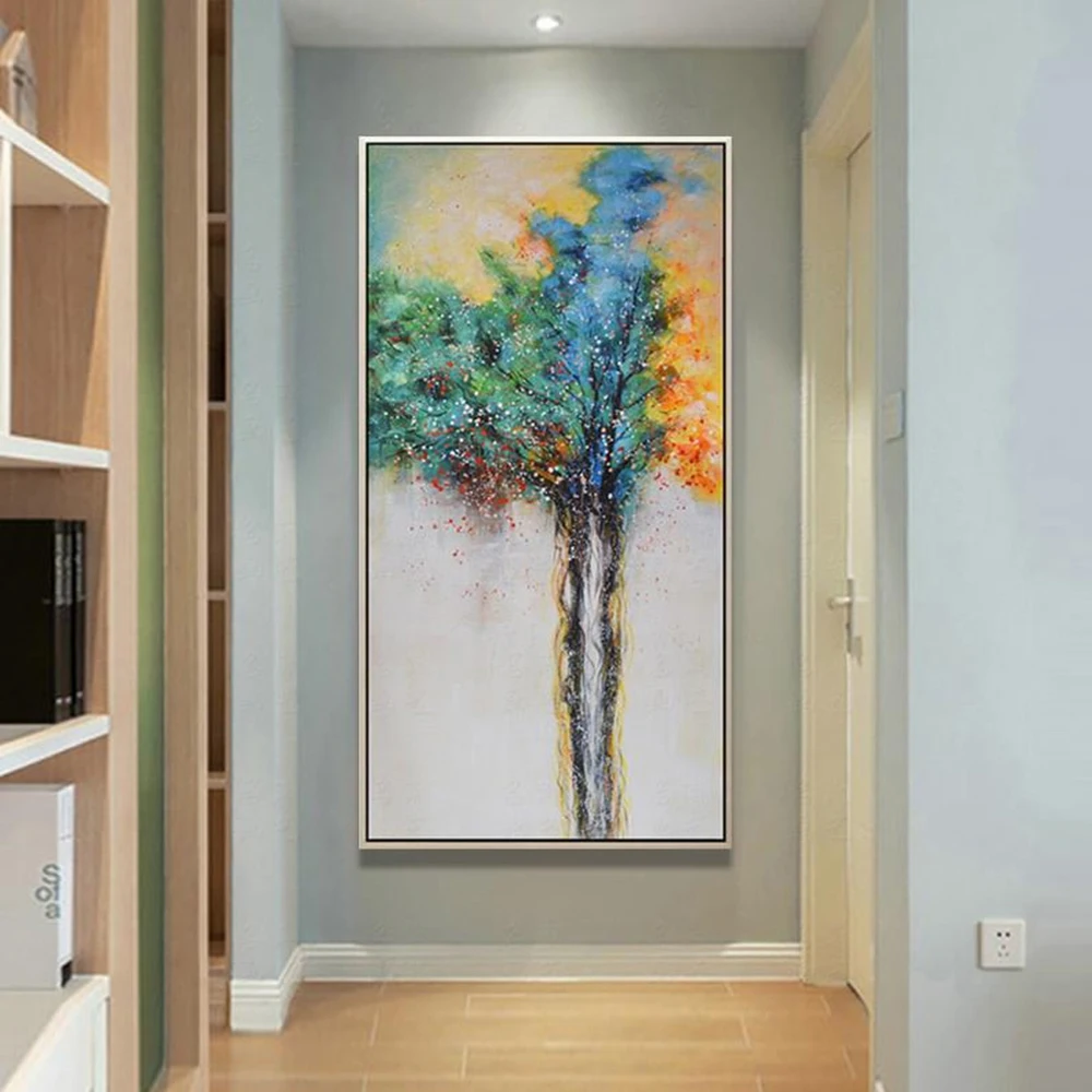 

Modern Hand Painted Porch Get Rich Tree Art Nordic Posters And Prints Wall Pictures Wall Pictures For Living Room Decor