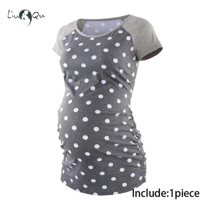 pic Комплект из 3 предметов; Одежда для беременных; Ropa Embarazada; футболка; топы; Футболка для беременных; повседневная одежда с оборками сбоку - Цвет: pic