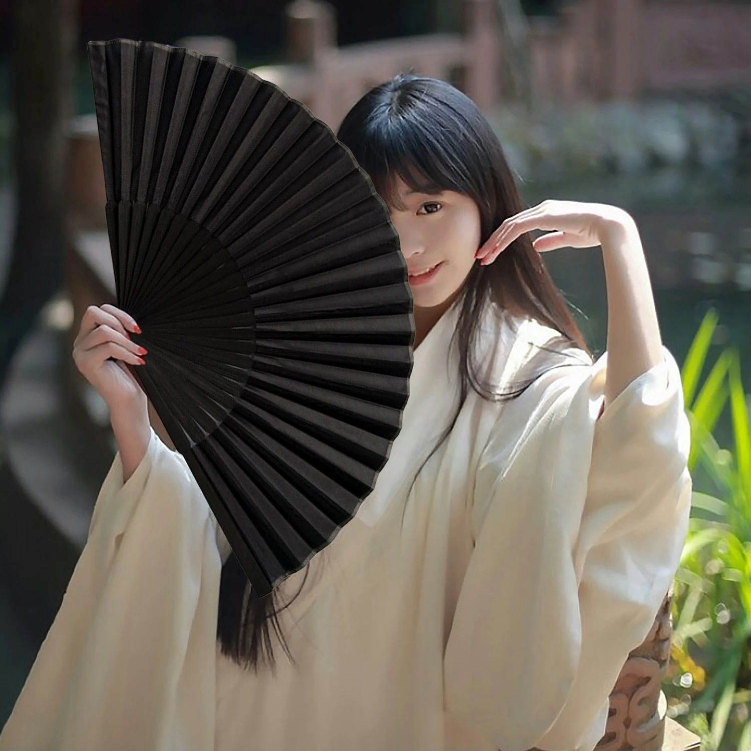 Chinese Style Black Vintage Hand Fan Handheld Folding Fans With Carry Pouch For Dance Performance Wedding Party Favor Decorative Fans Aliexpress