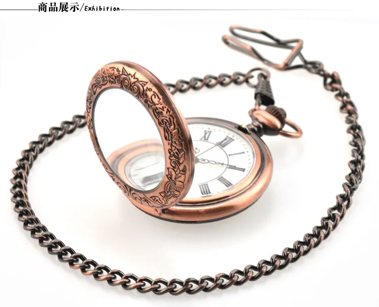 Топ бренд розовое золото римские Кварцевые карманные часы мужские карманные часы в стиле «стимпанк» брелок цепи часы лучший подарок для мужчин и женщин
