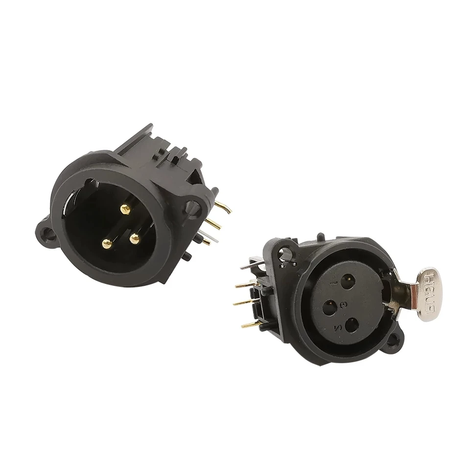 10pcs 3pin xlr conector de tomada chassi 01