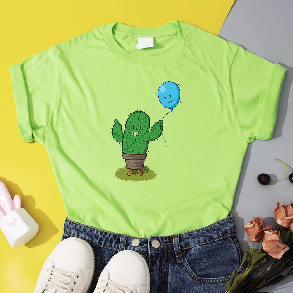 Camisetas para blusas creativas de Anime de animados de globo de Cactus, Hip Hop, Hipster, 2021|Camisetas| - AliExpress