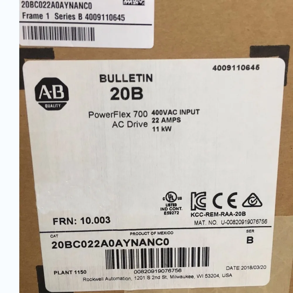 AB Allen Bradley инвертор 20BC022A0AYNANC0