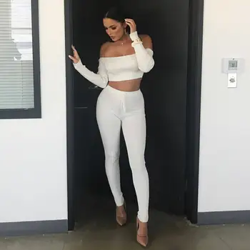 

Hot Sell Well 2Pcs Women Tracksuits Off Shoulder Crop Tops Jogging Short Pants Sports Suit Outfit Set Casual New Workout Clothes