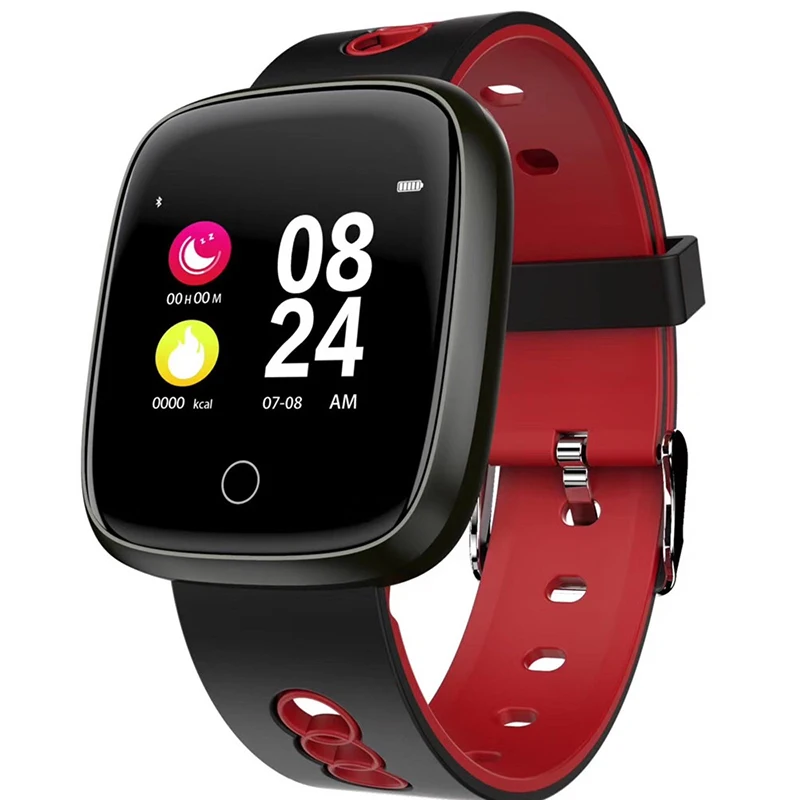 Смарт-часы водонепроницаемый монитор кровяного давления пульса фитнес-браслет с экраном DQ-Drop - Цвет: Красный