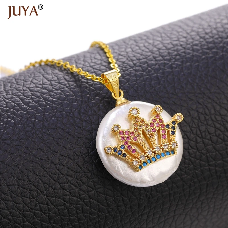 Round White Shell Pendant with Micro Pave Zircon Fashion 24 Pattern Design Pendants Necklaces For Women Jewelry - Окраска металла: As Pictures