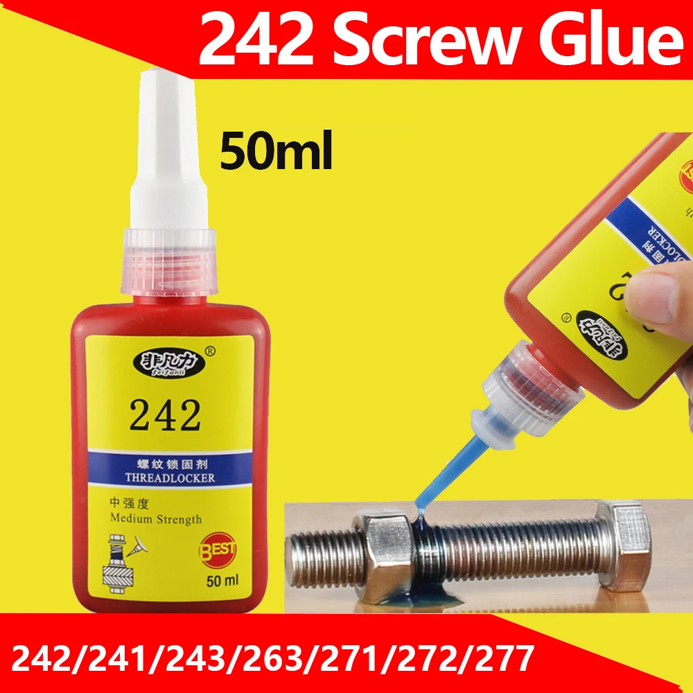 Screw Glue 242 Screw Fixing Glue Thread Seal Removable Adhesive Glue