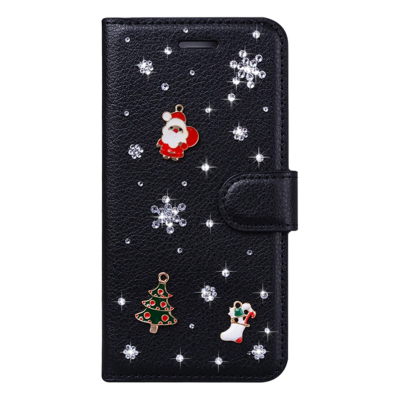 Кожаный чехол-книжка для mi 7A, 8A, 6A, Note 4, 4, 5, 6, 7, 8 Pro, задняя крышка для Xiaomi mi, 9, 8, SE, A3, рождественский подарок, чехол для телефона - Color: Black4