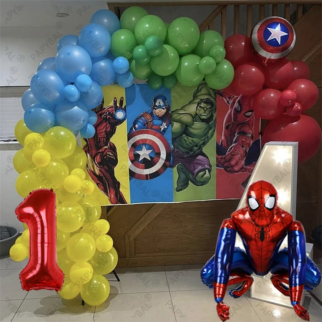 Ballon hélium géant 3D anniversaire masque de spiderman en alu