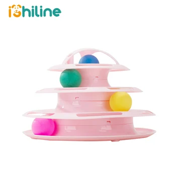 

Funny Cat Pet Toy Cat Toys Intelligence Triple Play Disc Cat Toy Balls Cat Crazy Ball Disk Interactive Toy for IQ Traning