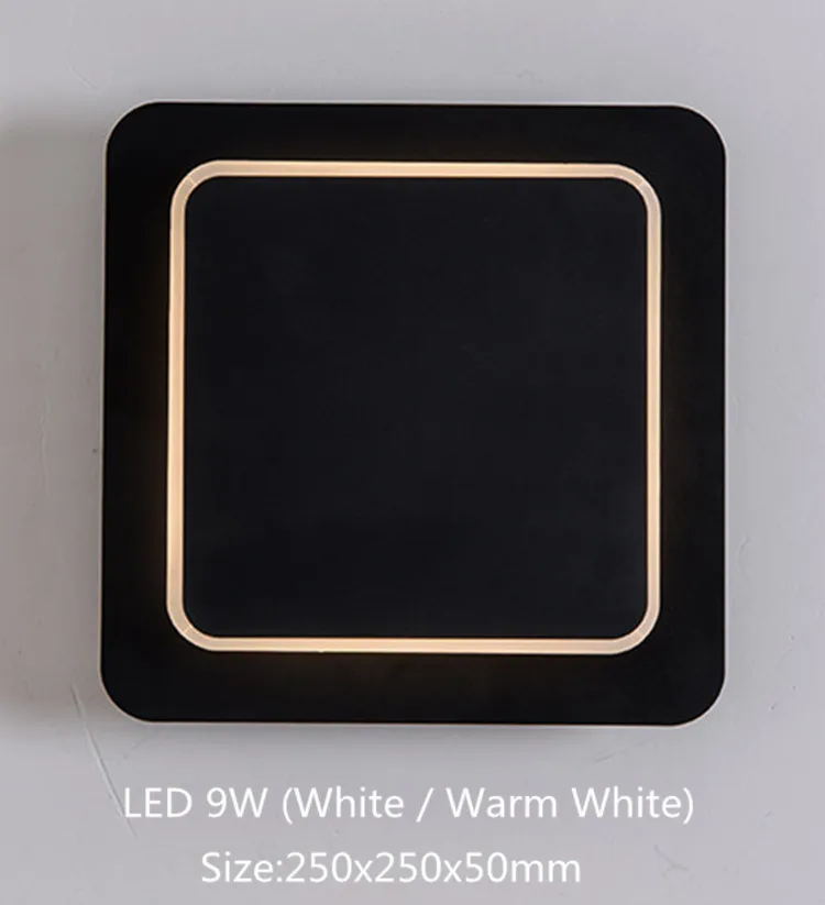 

Black/ White Modern Loft Cearative Bedroom Wall Light Removable Square Bathroom Study Aisle Light Led Wall Sconce Free Shipping