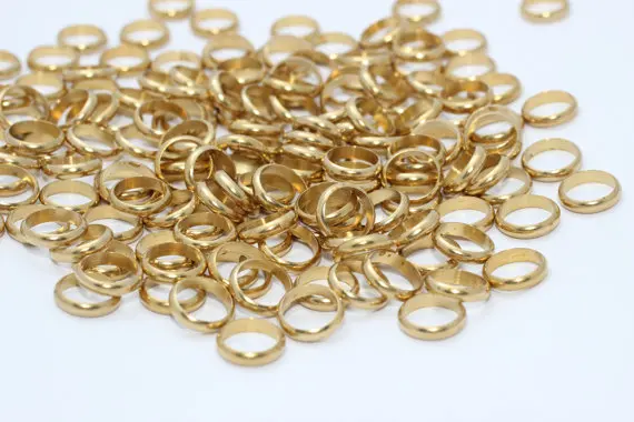 

50 Pcs 7mm Raw Brass Spacer Beads , Connector , Rondelle Beads , Rings , HLS30 *Brs 493