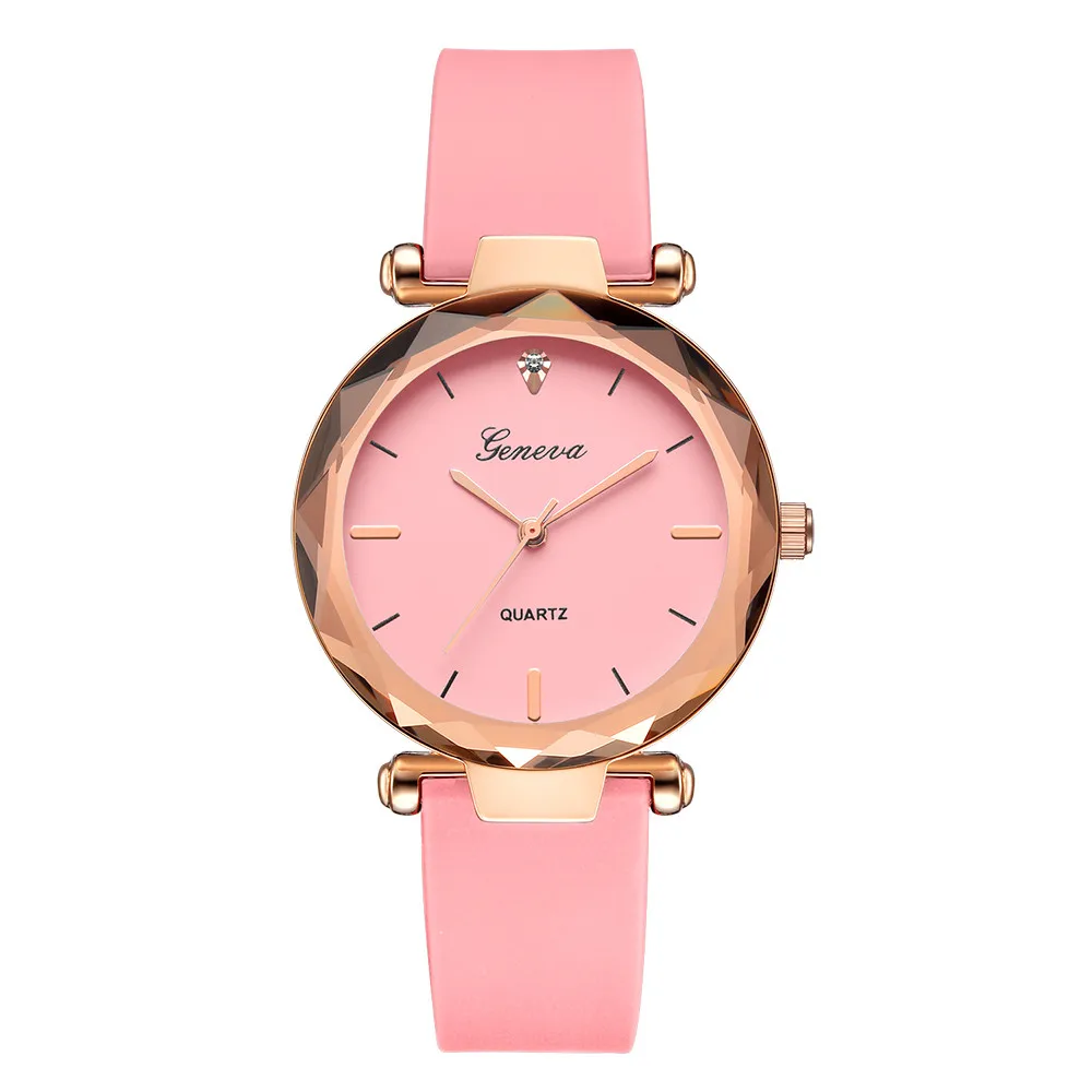 Women's watch sleek minimalist elegant quartz watch Geneva silicone fine strap quartz watch часы женские relogio feminino 50 - Цвет: Color as shown