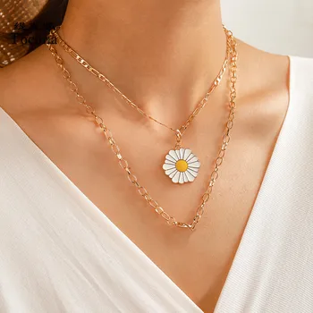 

Tocona Bohemian Daisy Flowers Pendant Neckalce for Women 2020 Charm Multilayer Adjustable Necklace Jewelry Accessories 13420