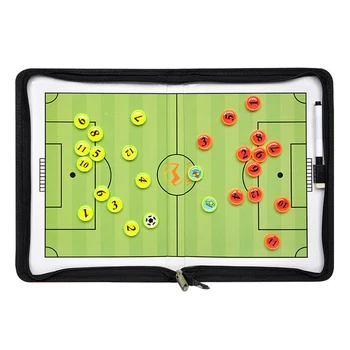 

Portable Teaching Plate Coaching Football PU Soccer Tactic Board Magnetic Guidance Foldable Marker Training Noting Demonstration