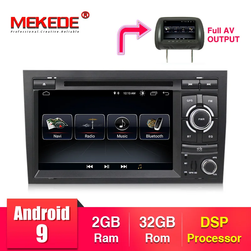Бесплатная доставка! Android 9 1 автомобильный dvd-плеер радио аудио GPS Navi для audi A4 2002-2008
