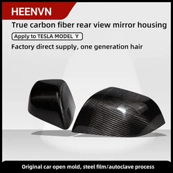 Heenvn – housse de protection de rétroviseur en Fiber de carbone pour Tesla modèle Y 2021, accessoires mat, nouveau modèle Y 