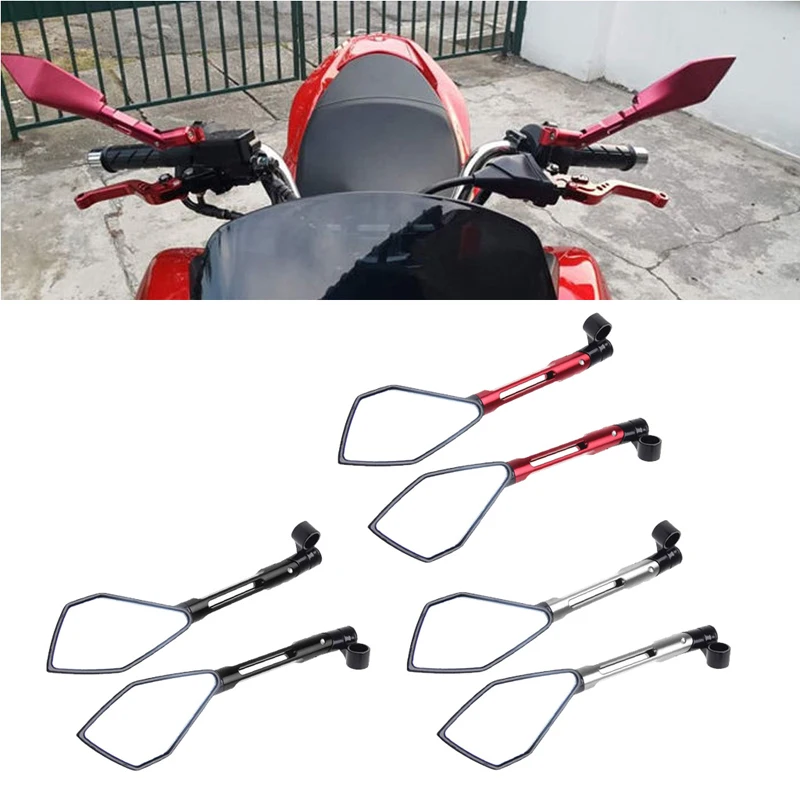 2x универсальное мотоциклетное зеркало заднего вида для Honda Suzuki Yamaha Kawasaki