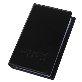

120 Cards Black Leather Business Name ID Credit Card Holder Book Case Organizer