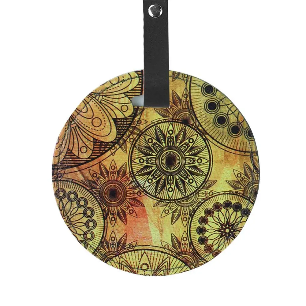 

2pcs PU Luggage Tags Baggage Name Tags Suitcase Address Label Holder Travel Accessories Gold Flower